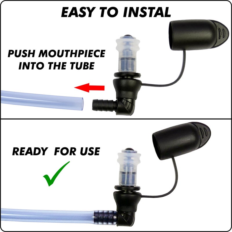 FREEMOVE Hydration Water Bladder Bite Valve Mouthpiece Replacement - Leak-Proof, Easy-to-Use Pull/Push Shutoff Valve with Dust Cover - Compatible with Hiking Water Backpack with Bladder or Hydration Pack - Image 5